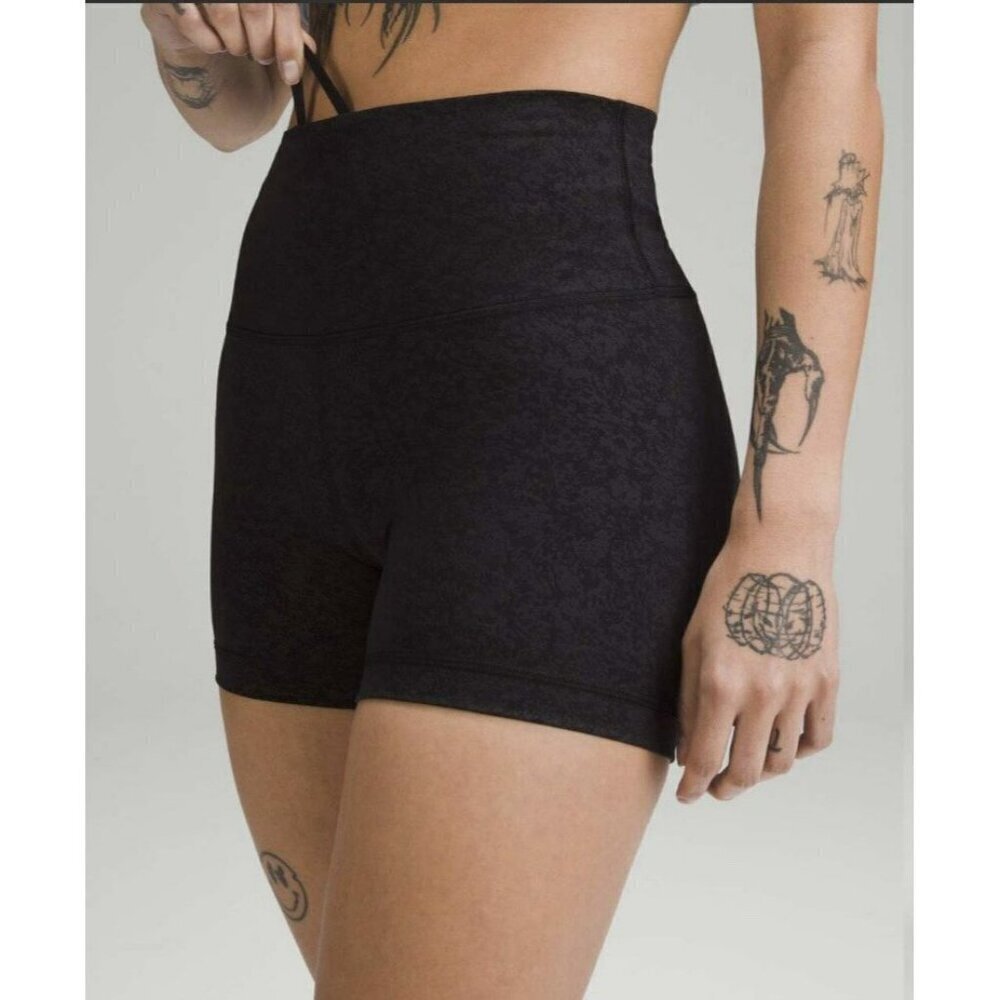Lululemon Wunder Train High-Rise Short 4" Blaze Black Sz 2 EUC